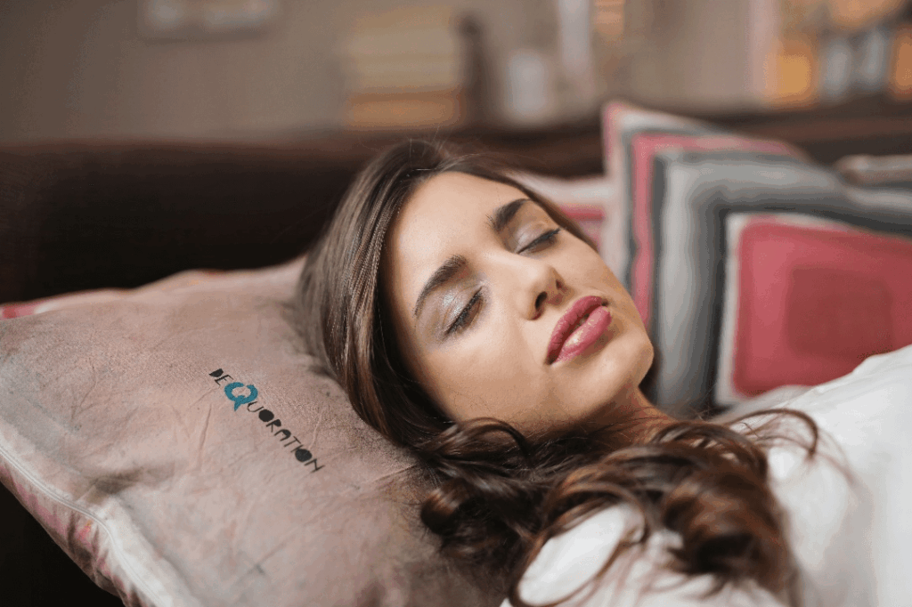 A woman sleeping