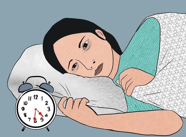 illustration of a woman unable to sleep