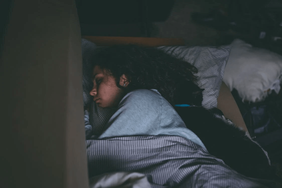 A woman sleeping