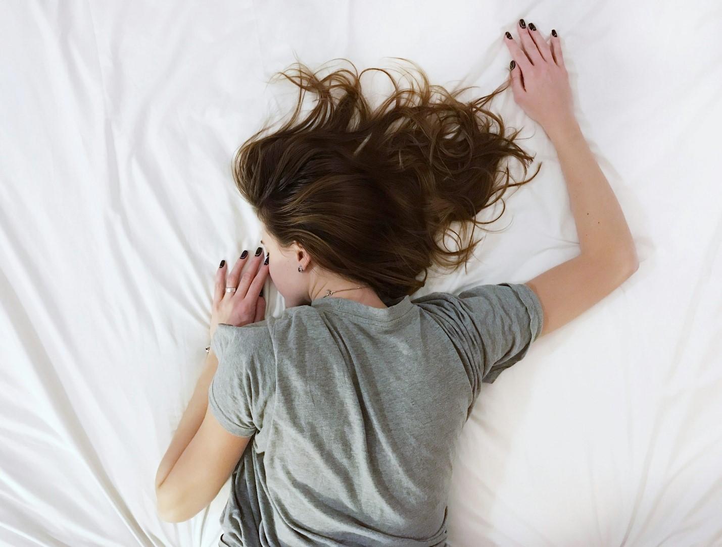 A woman in bed