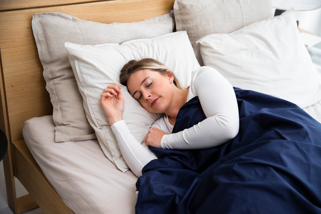 A woman sleeping