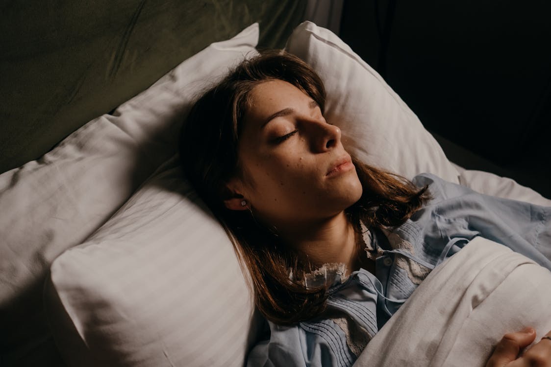 A woman sleeping
