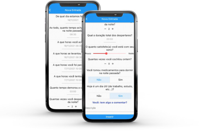 Smartphone-based sleep and activity diary application used to collect participant-reported data in circadian rhythm research.