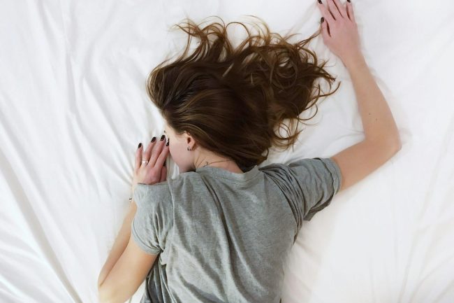 A woman in bed