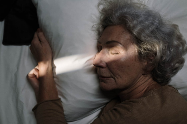 Elderly woman sleeping